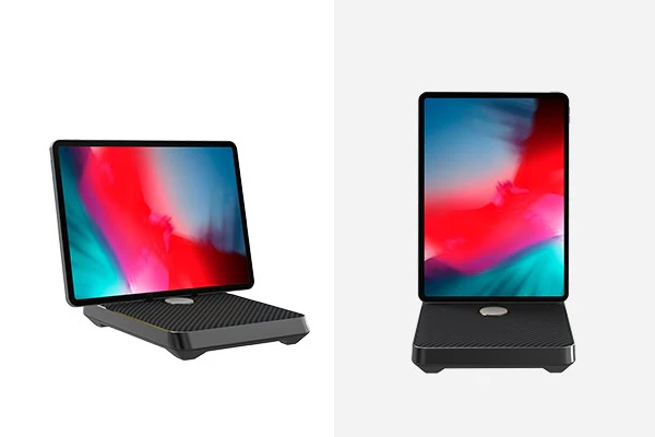 iPad in portrait or landscape mode 6-in-1 charging station