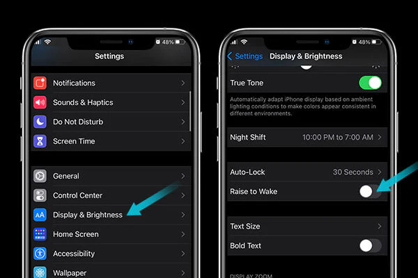 Turn off raise to wake  to stop your iphone battery draining fast