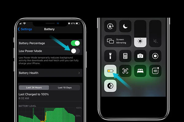 Turn on low power mode to keep your iphone battery from draining fast