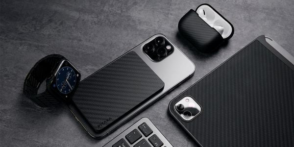 pitaka aramid fiber cases for phones, AirPods, iPads, and Apple Watch