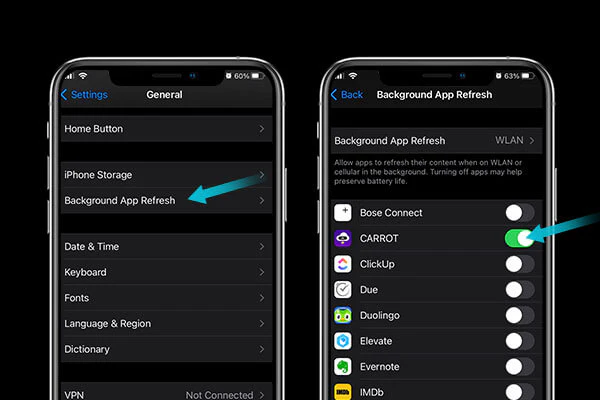 Stop background app fresh to keep your iphone battery from draining fast