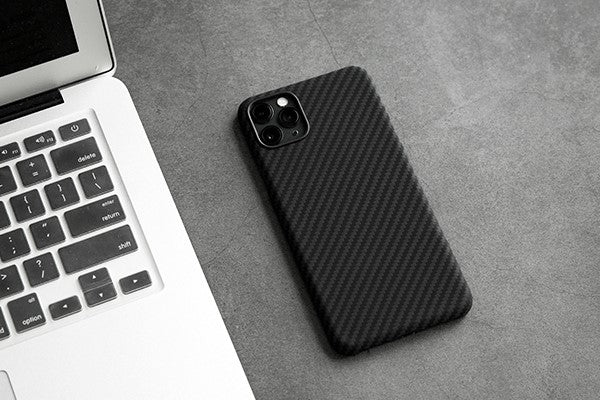 iPhone in aramid fiber case