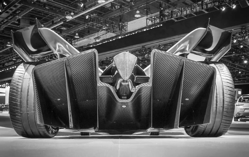 formula 1 car with carbon fiber