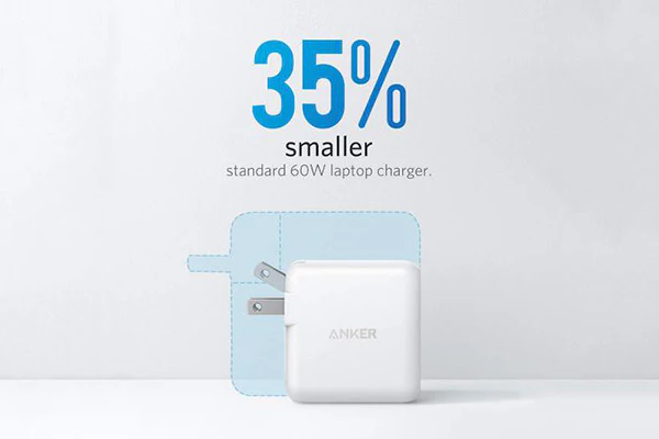 Size contrast between GaN and silicon chargers