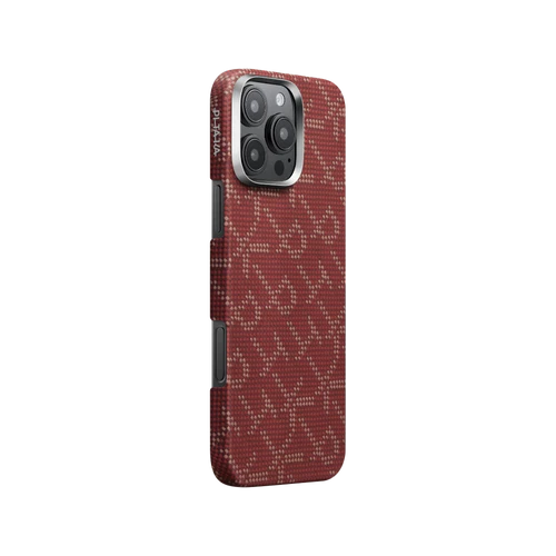iPhone 16 Pro / PITAKA Monogram Gold/Red | Ultra-Slim Case