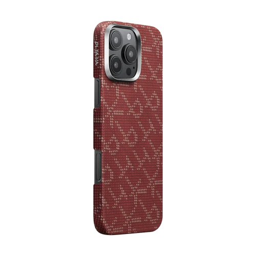iPhone 16 Pro Max / PITAKA Monogram Gold/Red | Ultra-Slim Case