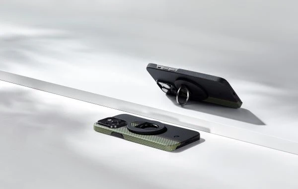 pitaka magsafe grip for iphone 15, slim light phone grip